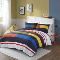 Gracie Mills Stripe Printed Quilt Set - GRACE-15444 Multi Twin