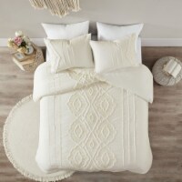 Gracie Mills 3 Piece Cotton Duvet Cover Set - GRACE-14029 Off-White Full/Queen