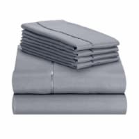LuxClub Silver Queen 6 PC Rayon From Bamboo Solid Performance Sheet Set