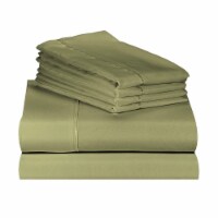 LuxClub Olive King 6 PC Rayon From Bamboo Solid Performance Sheet Set