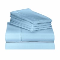 LuxClub Sky California King 6 PC Rayon From Bamboo Solid Performance Sheet Set