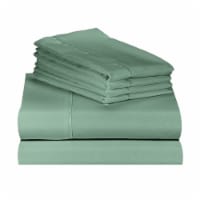 LuxClub Tree Moss Green California King 6 PC Rayon From Bamboo Solid Performance Sheet Set