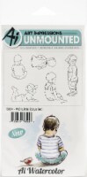 Art Impressions Watercolor Cling Rubber Stamps-Little Boys