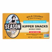 Season Brand Peppered Kipper Snacks Salt Added - Case of 24 - 3.25 oz.