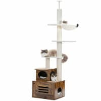 Inq Boutique - Cat Tree Floor Cat Tower 6 Tiers - Adjustable Height 90.6-110.2 - Brown Perspective: Main