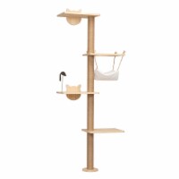 Yeah Depot - Wall-Mounted Cat Scratching Pad - Indoor Wood Cat Tree with Hammock Perspective: Main