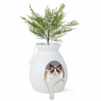 Smart Plant Cat Litter Box with Electronic Odor Removal System - Stylish & Innovative Perspective: Main
