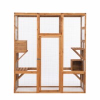 FX070 - Outdoor Cat Enclosure with Sunlight Top Panel, Perches, Sleeping Boxes, Pet Playpen Perspective: Main