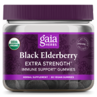 Gaia Herbs Black Elderberry Extra Strength Immune Support Vegan Gummies