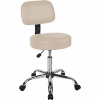 Boss Caressoft Faux Leather Doctor's Stool with Back Beige B245-BG