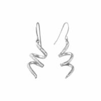Elements Silver Plated Crystal Spiral Drop Earrings Perspective: Main