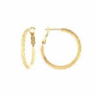 Elements 14K Gold Over Brass 30mm Diamond Cut Hoop Earrings Perspective: Main