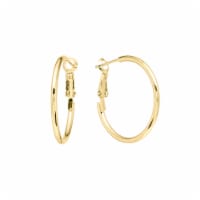 Elements 14K Gold Over Brass 30mm Tube Hoop Earrings Perspective: Main