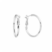 Elements Silver Plated 30mm Tube Hoop Earrings Perspective: Main