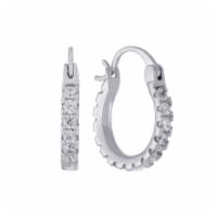 Elements Silver Plated Click-Top Hoop Earrings Perspective: Main