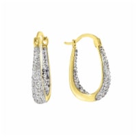 Elements Gold Over Silver Boxed Crystal Click-Top Hoop Earrings Perspective: Main