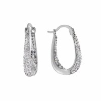 Elements Silver Plated Boxed Crystal Click-Top Hoop Earrings Perspective: Main