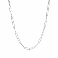 Elements Silver Plated 18 Inch Paperclip Chain Necklace Perspective: Main