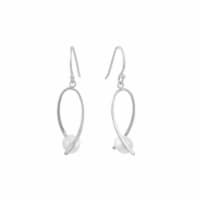 Elements Silver Plated Pearl Twist Drop Earrings Perspective: Main