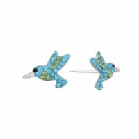 Elements Silver Plated Crystal Hummingbird Stud Earrings Perspective: Main