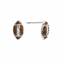 Elements Silver Plated Crystal Football Stud Earrings Perspective: Main