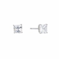 Elements Silver Plated Square Stud Earrings Perspective: Main