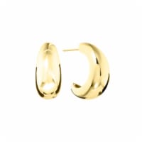 Elements 14K Gold Over Brass 25mm Chunky J Hoop Earrings Perspective: Main