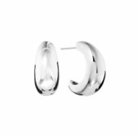 Elements Silver Plated 25mm Chunky J Hoop Earrings Perspective: Main