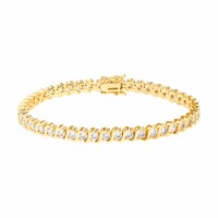 Elements 14K Gold Over Brass 7.25 Inch Cubic Zirconia Tennis Bracelet Perspective: Main