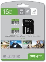 PNY Elite MicroSDHC Memory Cards and Adapter - 3 Piece - Gray/Green Perspective: Main