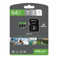 PNY Elite-X 64GB MicroSDXC Flash Card and Adapter