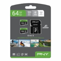 PNY® 64GB Elite-X Class 10 MicroSDXC Flash Memory Cards