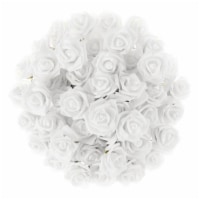 Artificial Roses with Stems-Real Touch Fake Flowers - White