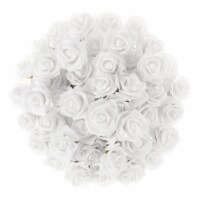 Artificial Roses with Stems-Real Touch Fake Flowers - White