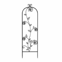Decorative Lattice Metal Panel Garden Trellis, Black