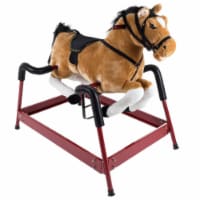Spring Rocking Horse Plush Ride on Toy - Brown