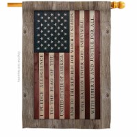 Pledge of Allegiance House Flag Patriotic Star & Stripes 28 x 40 in. Double-Sided Decorative