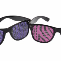 5.75 in. Neon Zebra Print Lens Glasses Toys, Black