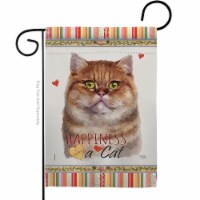 13 x 18.5 in. Cat British Short Hair Happiness Double-Sided Decorative Vertical Garden Flag