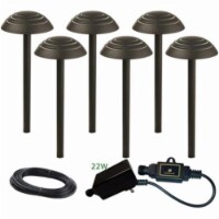 1.7W Warm White Cast Aluminum LED Path Light, Black with Plastic Lens - 6 Piece