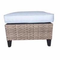 Four Seasons Courtyard Serranova Ottoman, Light Gray - 25.59 x 25.59 x 13.78 in.