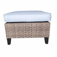Four Seasons Courtyard Serranova Ottoman, Light Gray - 25.59 x 25.59 x 13.78 in.