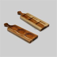 14 in. Long Acacia 3 Hole Doublesided Flight Board