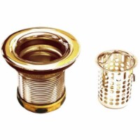Junior Kitchen Sink Basket Strainer, Polished Brass