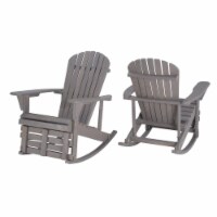 Zero Gravity Adirondack Rocking Chair with Built-in Footrest, Dark Gray, Set of 2