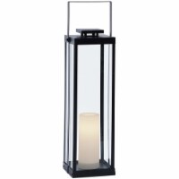 Real Flame La Sal 22  Lantern with Flameless Candle in Black