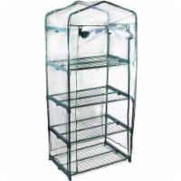 4 Tier Portable Rolling Greenhouse with Clear Cover