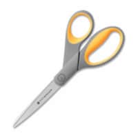 Straight Scissors- Titanium Bonded- 8in. Full- Gray-Yellow