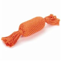 Ruff Rope Squeaker Tosser Dog Toy, Orange - One Size