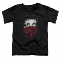 Boop-Bandana & Roses - Short Sleeve Toddler Tee - Black&#44; Medium 3T